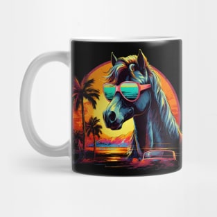 Retro Wave Mustang Horse Mug